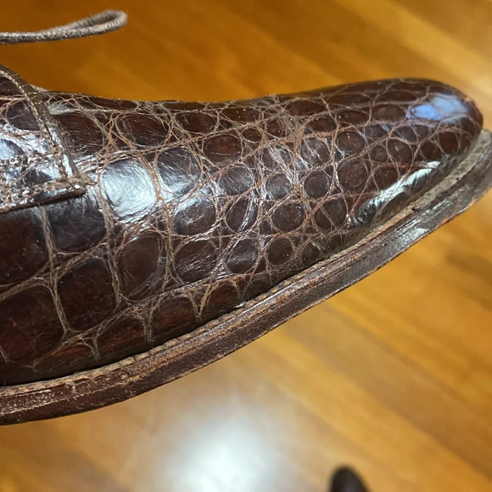 Vintage French shiner mens alligator shoes - Picture 8 of 12